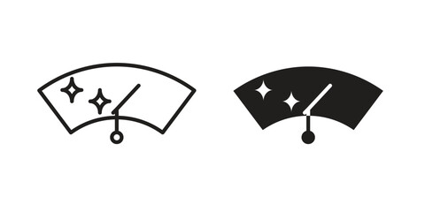 Wiper icon vector editable. black vectors set