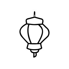 Outline doodle a traditional paper lantern icon sketch
