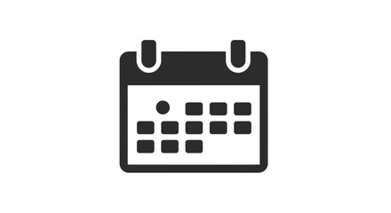 A minimal vector icon of a calendar with a single dot, symbolizing a milestone or event