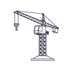 Tower crane line icon. Adobe Illustrator Artwork