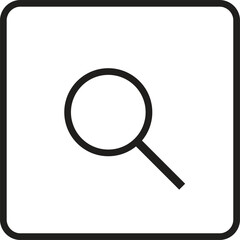Simple magnifying glass icon for search and discovery