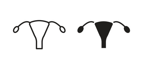 Uterus icon vector editable. black vectors set