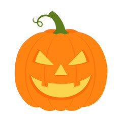 Cute Halloween pumpkin clip art flat illustration