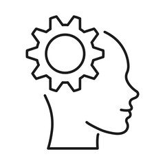 Adaptive employee line icon. Adaptability concept vector illustration.