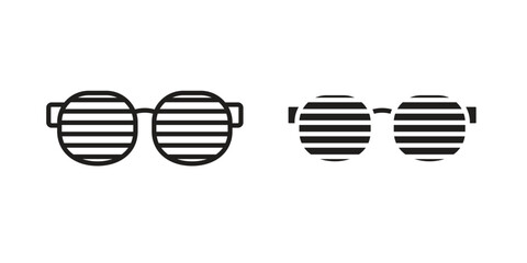 Shutter sunglasses icon vector editable. black vectors set
