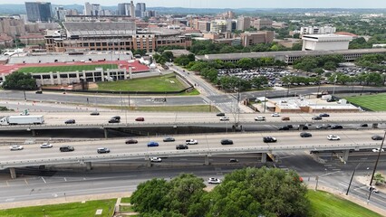 Elevated highway through urban area