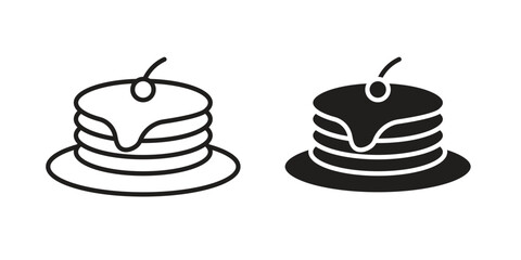 Pancake icon vector editable. black vectors set