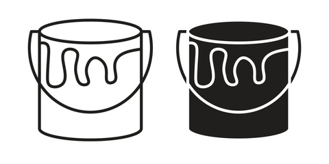 Paint bucket icon vector editable. black vectors set