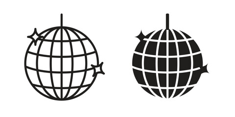 Mirror ball icon vector editable. black vectors set