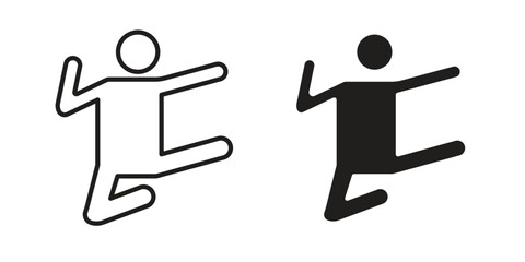 Kung fu icon vector editable. black vectors set