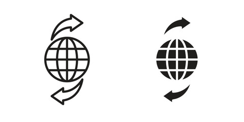 Import-export icon vector editable. black vectors set