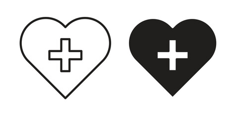 Heal icon vector editable. black vectors set