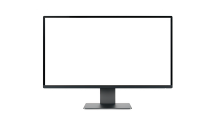 Modern computer monitor display isolated on transparent background