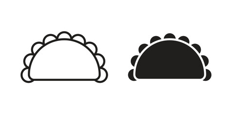 Gujjia icon vector editable. black vectors set