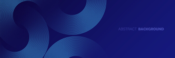 Modern blue glowing geometric lines on dark blue background. Modern shiny blue circle lines pattern. modern trendy and simple design,website