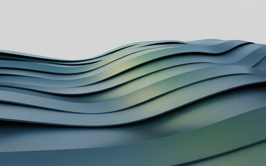 Abstract flowing blue green waves background smooth