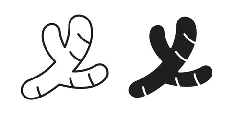 Ginger icon vector editable. black vectors set