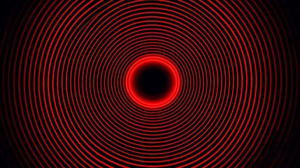 Concentric Red Rings on Black Background circular