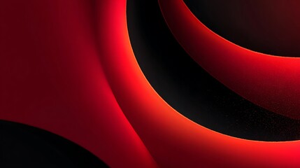 Crimson curves against dark background black abstract
