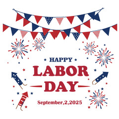 Fototapeta premium Happy labor day in United States of America background vector illustration