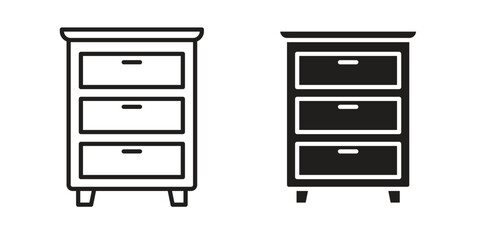 Dresser icon vector editable. black vectors set