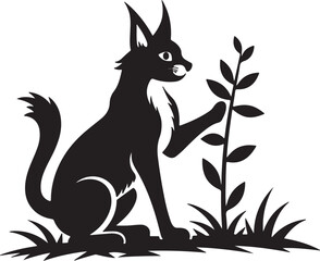 A charming vector illustration of a domestic black and white cat and dog, or a sleek black cat silhouette, ideal for pet-themed designs