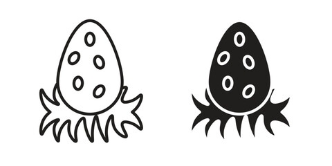 Dinosaur egg icon vector editable. black vectors set