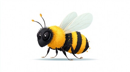 Adorable Cartoon Bee Vector Illustration - Isolated, Cute Insect Design for Projects