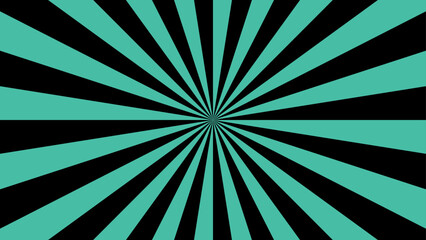 Abstract bold radial burst design with teal and black triangular rays. Starburst or explosion-like optical effect with dramatic, graphic, and modern appearance. Visuals, tech posters, energetic backgr