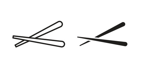 Chopsticks icon vector editable. black vectors set