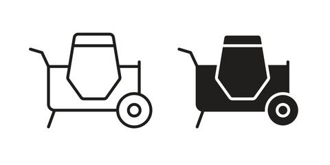 cement mixers icon vector editable. black vectors set