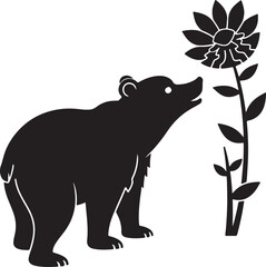 Obraz premium Bear silhouette vector illustration of a wild animal icon