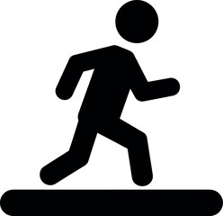 Silhouette of person running on treadmill