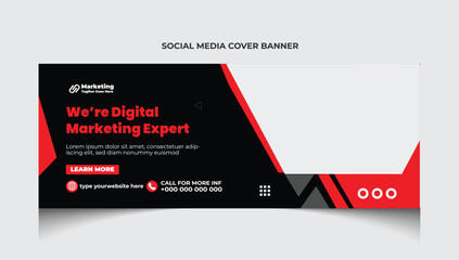 Multipurpose business marketing facebook cover or social media banner template design.