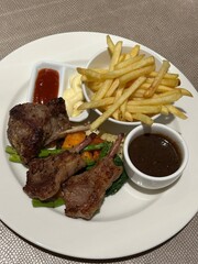 steak and chips