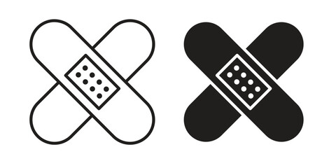 Band aid icon vector editable. black vectors set