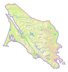 Map of the County Marin (California, US) showing the isolated County with relief representation. No Lables.