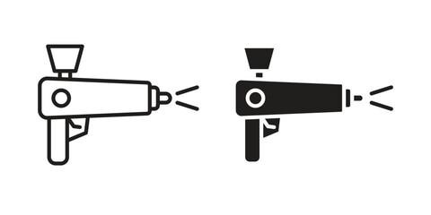 Airbrush icon vector editable. black vectors set