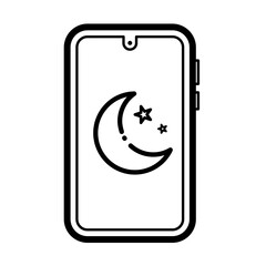 Smartphone night mode - vector icon