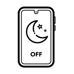 Phone night mode off - vector icon