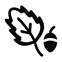 Oak Leaf and Acorn Icon