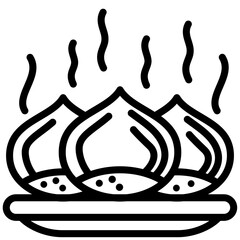 Obraz premium Roasted Chestnuts icon, Black And White Outline Icon Vector.