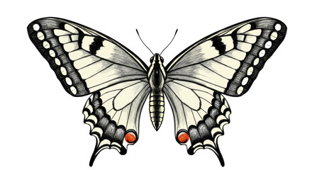 Fototapeta premium Isolated Butterfly Illustration with Detailed Wing Pattern