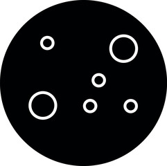 Abstract black circle with white dots