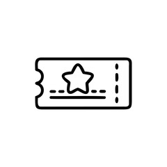 Fototapeta premium Outline a star loyalty stamp card with perforations ticket