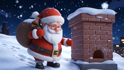 Character Walking in Snowy Winter Scene with Snowfall Animation - Powered by Adobe
