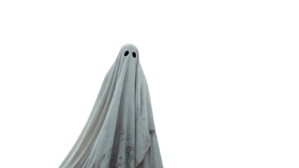halloween ghost , white ghost isolated on transparent background