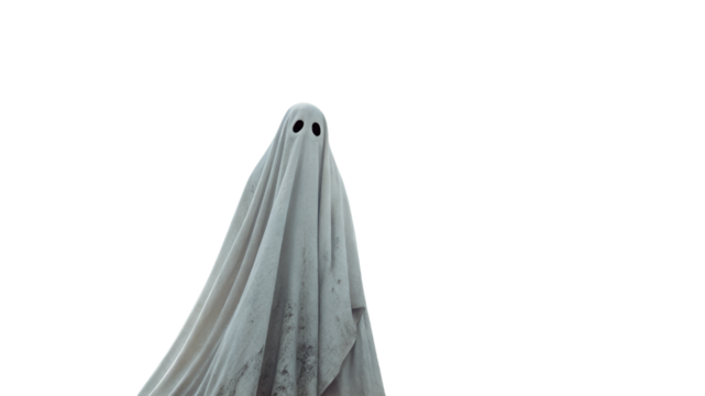 halloween ghost , white ghost isolated on transparent background