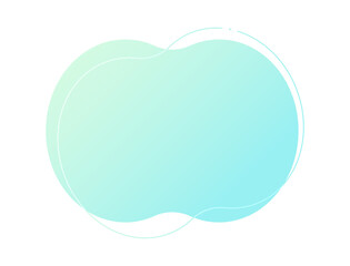 シンプルなミント色のグラデーションの抽象的な液体シェイプと線 - おしゃれな背景や装飾の素材 - Blob