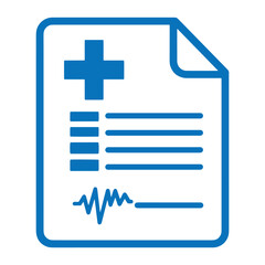 Obraz premium Medical report icon representing health information and healthcare document in simple flat design